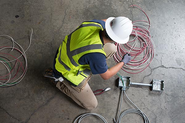 Electrician with junction box image