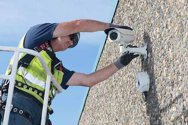 Life Safety Tech working on Security Camera image